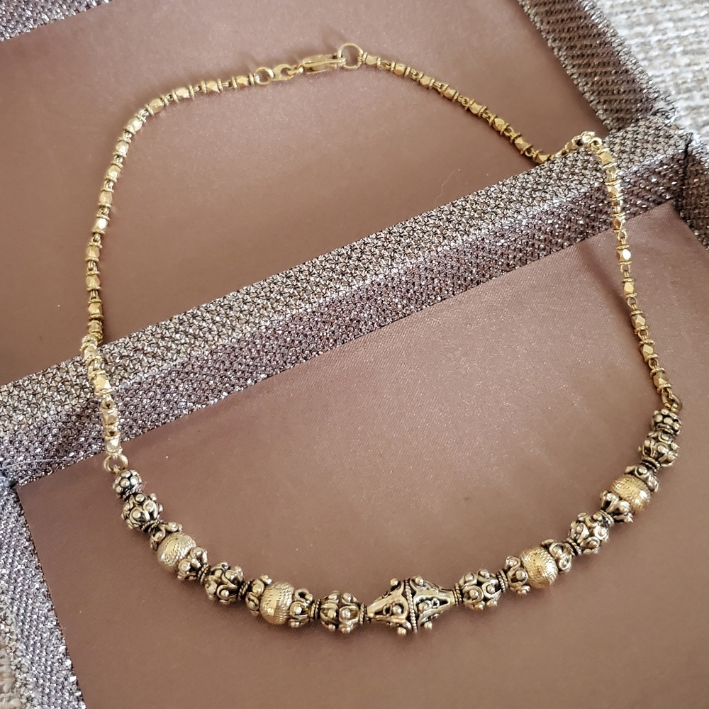Vintage Gold Plated Sterling Silver Necklace View 4